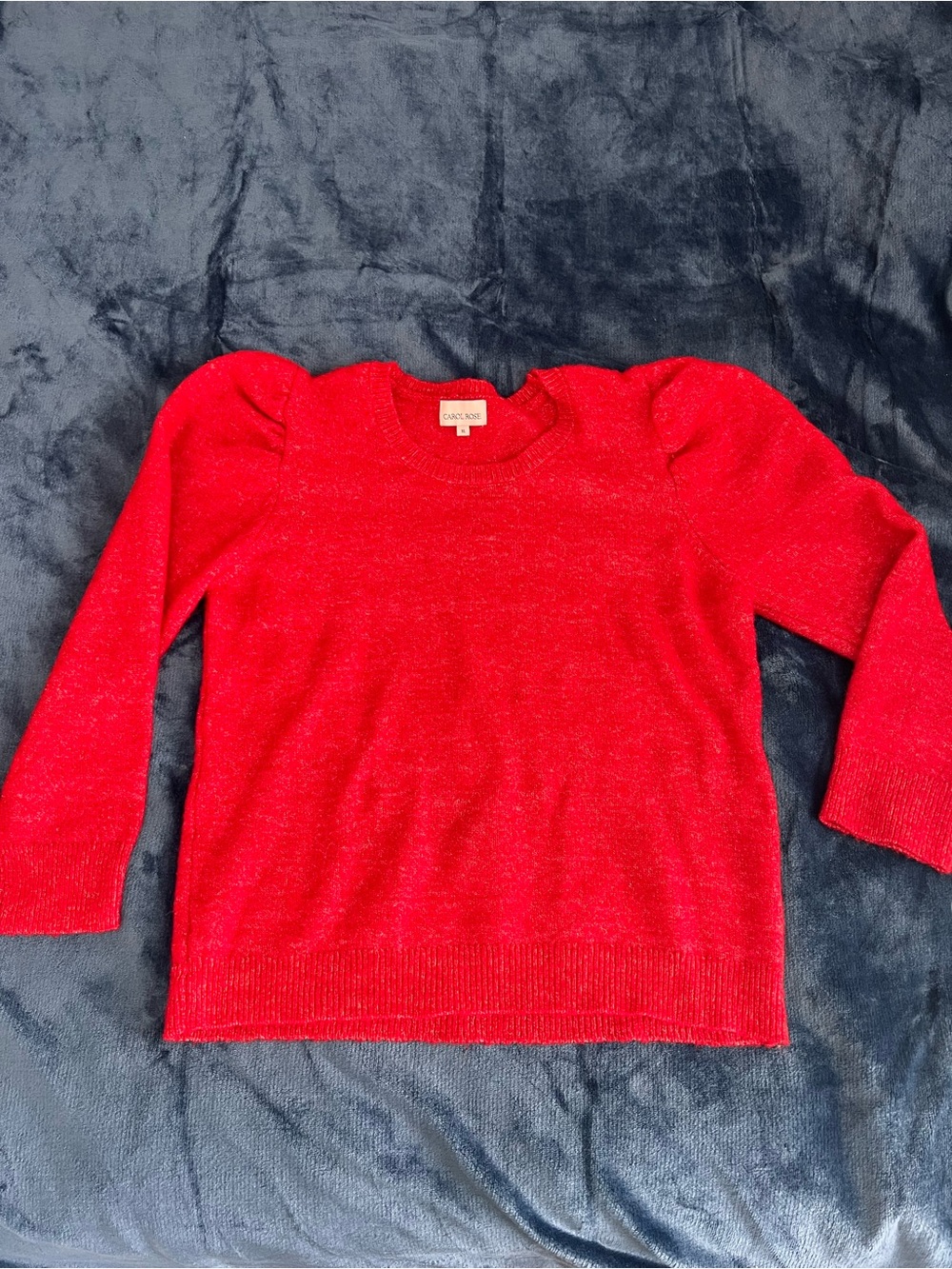 Carol Rose Sparkle Red Knit Sweater